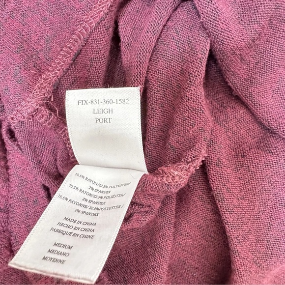 RAILS Leigh Port V-Neck Long Sleeve Top Shirt Size M Burgundy Maroon Grommets - Picture 8 of 9